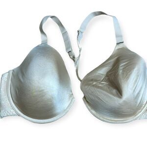 MAIDENFORM Women's Nude Front Clasp Lace Racerback Wired Bra Size 36DD